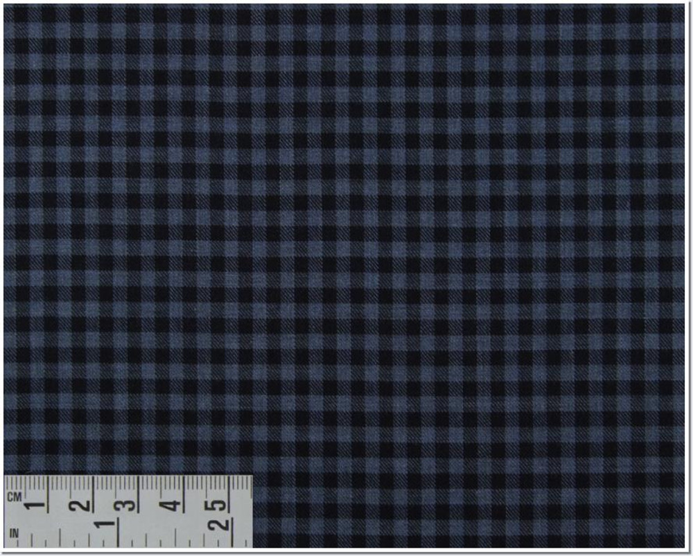 Twill Melange Check Custom Dress Shirt in Navy and Blue (1964) by