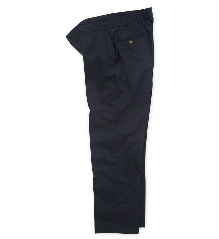 Cotton Gabardine Pant - Model M2P Standard Fit Reverse Pleat Size 33x30  with Cuff in Deep Navy by Bills Khakis - Hansen's Clothing