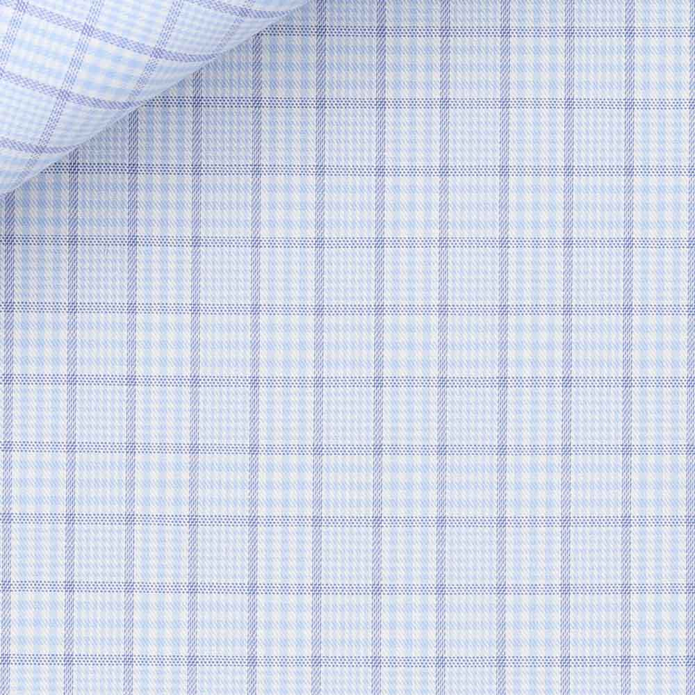 Blue Prince of Wales Check 100s 2-Ply Royal Twill Custom Dress