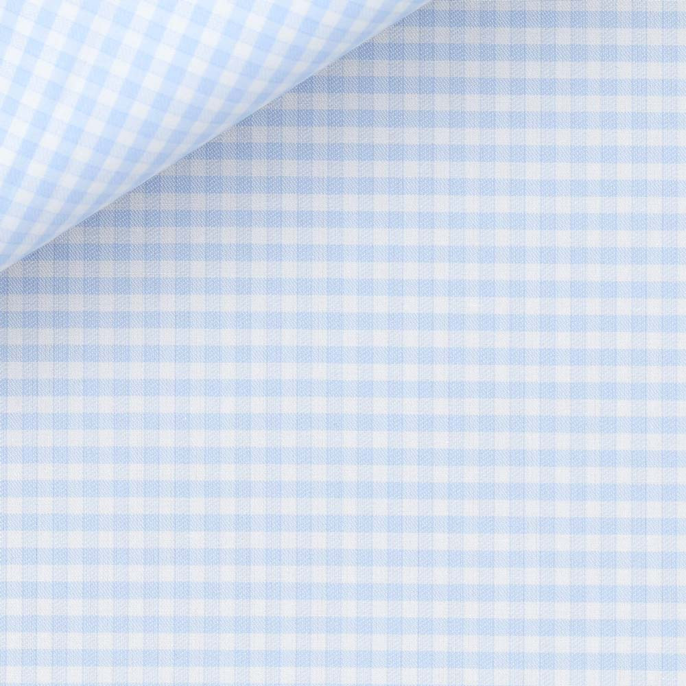 Sky Blue Shepard Check 100s 2-Ply Royal Twill Custom Dress Shirt