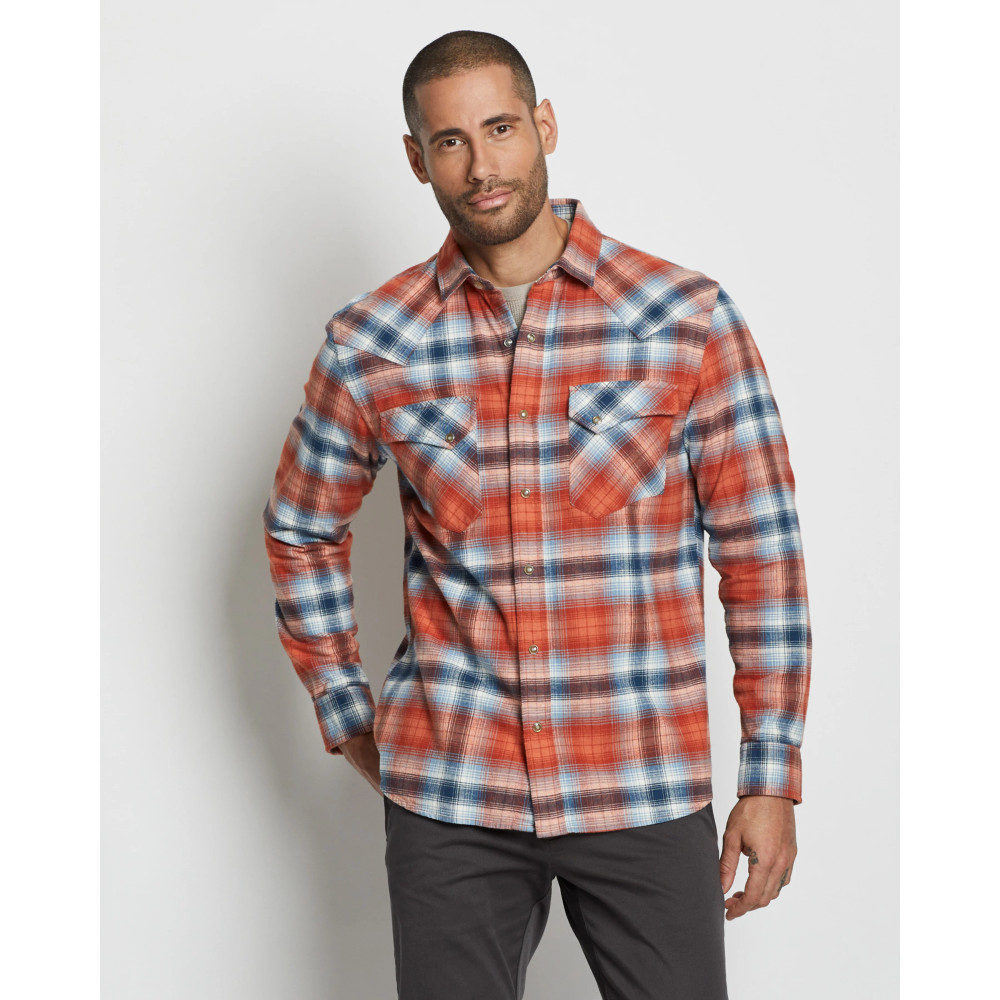 Wyatt Snap-Front Plaid Shirt in Barn Red and Denim by Pendleton ...