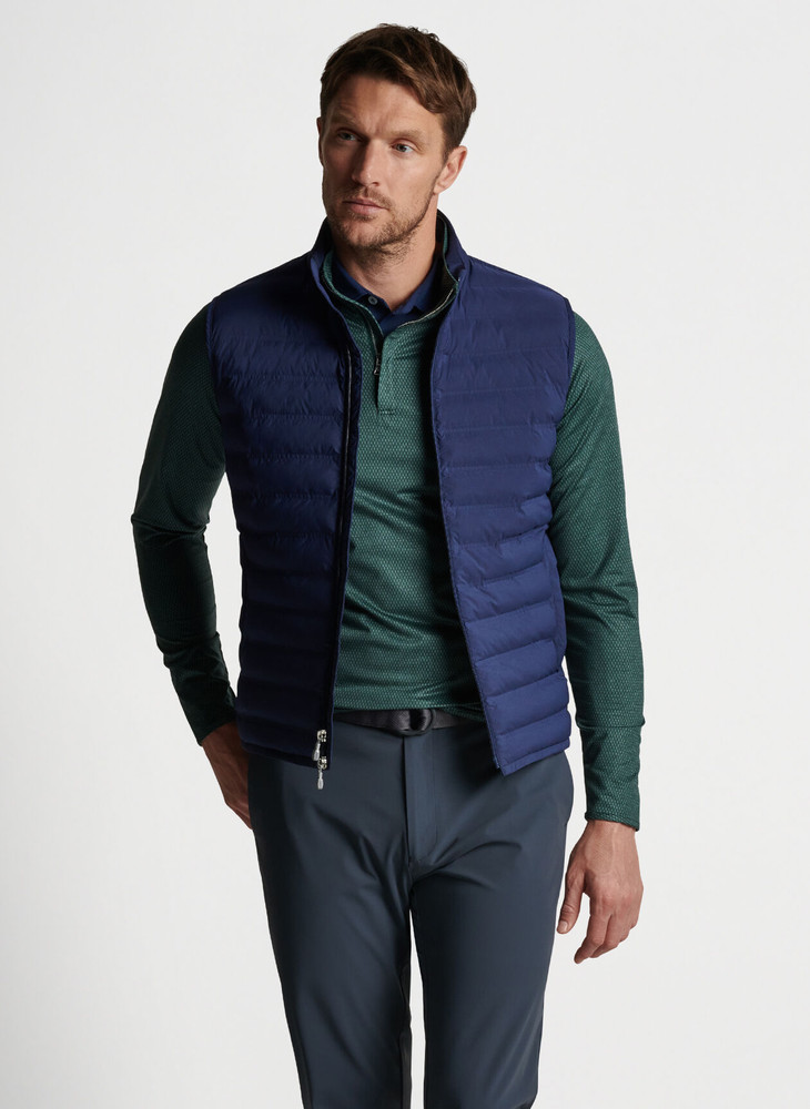 Stitchless Baffle Vest in Navy by Peter Millar - Hansen's Clothing