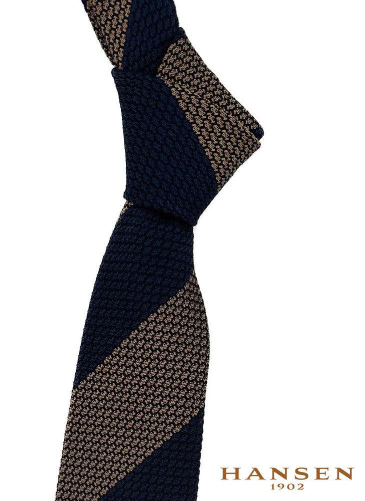 Navy Blue Grenadine Silk Tie with Burgundy Stripes Burgundy