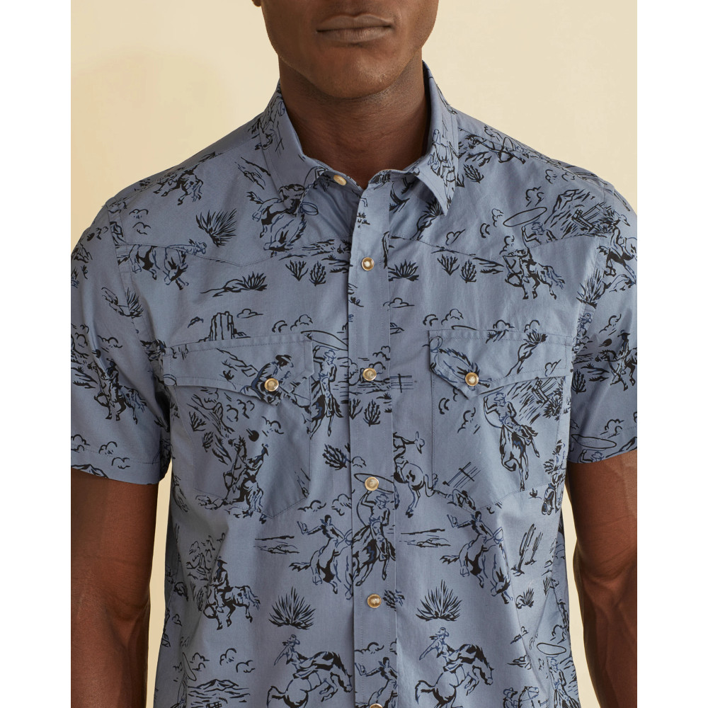 Short-Sleeve Laramie Shirt in Blue Lariat by Pendleton - Hansen's