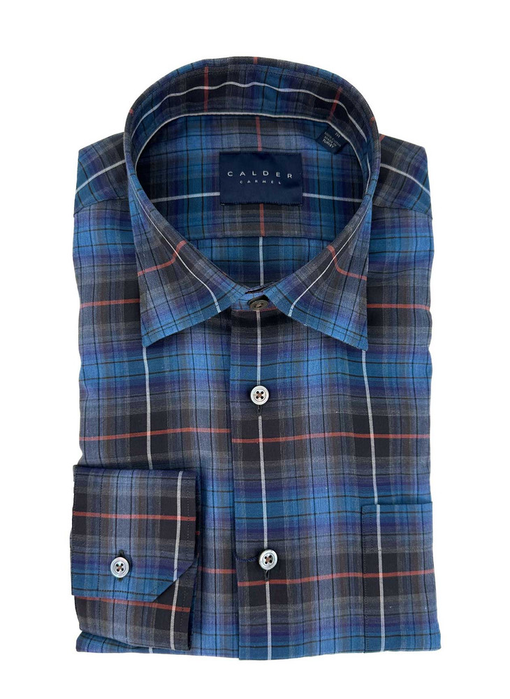 Ultimate Flannel Twill Sport Shirt in Turquoise by Calder Carmel ...