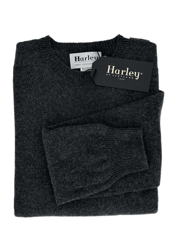 Crew Neck Sweater in Antracite by Harley of Scotland - Hansen's