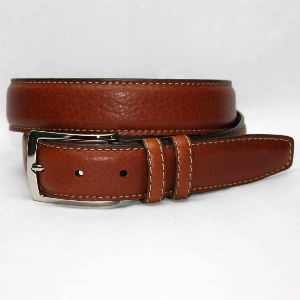 American Bison Leather Belt in Saddle by Torino Leather