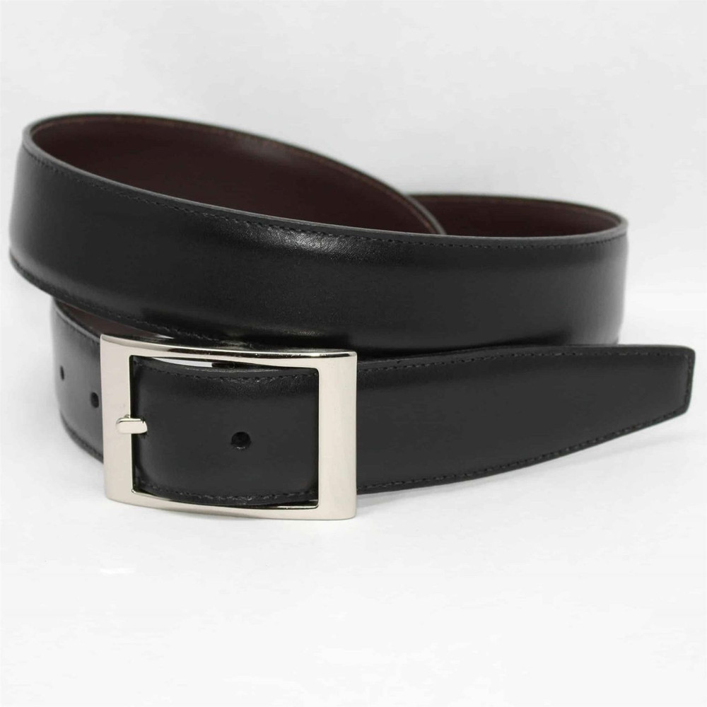 Reversible Black to Brown Italian Leather Belt by Torino