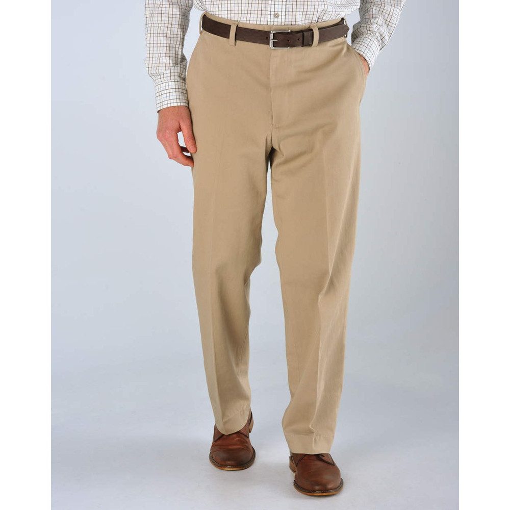 Original Twill Pant - Model M1 Relaxed Fit Plain Front in British Khaki by Bills Khakis