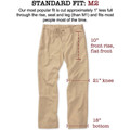 Original Twill Pant - Model M2 Standard Fit Plain Front in Khaki by Bills Khakis