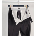 'Todd' Flat Front Luxury 120's Wool Serge Pant in Black by Zanella