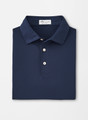 Solid Stretch Mesh Performance Polo with Sean Self Collar in Navy by Peter Millar