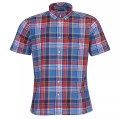 Madras 9 Short Sleeved Tailored Shirt in Medium Blue by Barbour