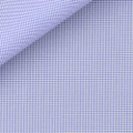Blue Pin Check 60s Single Ply Zephir 1818 Custom Dress Shirt by Hansen 1902