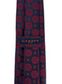 Luxury Navy with Wine Medallions Woven Silk Tie by Hansen 1902