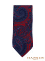 Luxury Navy and Red Paisley Woven Silk and Wool Tie by Hansen 1902