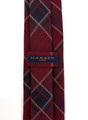 Luxury Navy and Wine Plaid Woven Silk and Wool Tie by Hansen 1902