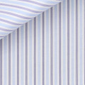 Light Blue and Navy Medium Stripe 120s 2-Ply Portland Poplin Custom Dress Shirt by Hansen 1902