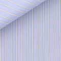 Blue and Navy Wide Stripe 120s 2-Ply Portland Poplin Custom Dress Shirt by Hansen 1902