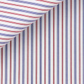 White with Blue and Maroon Stripe 100s 2-Ply Regent Custom Dress Shirt by Hansen 1902