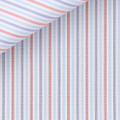 Navy and Red Pin-Dot Stripe 100s 2-Ply Silver Poplin Custom Dress Shirt by Hansen 1902