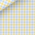 Yellow and Light Blue Check 60s Single Ply Zephir 1818 Custom Dress Shirt by Hansen 1902