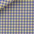Yellow and Navy Check 60s Single Ply Zephir 1818 Custom Dress Shirt by Hansen 1902