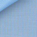 Aqua and Blue Pin Check 60s Single Ply Zephir 1818 Custom Dress Shirt by Hansen 1902