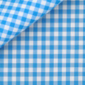 Aqua Buffalo Check 60s Single Ply Zephir 1818 Custom Dress Shirt by Hansen 1902