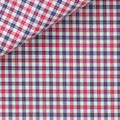 Red and Navy on White Check 60s Single Ply Twill 1818 Custom Dress Shirt by Hansen 1902