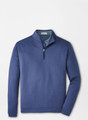 Perth Mélange Performance Quarter-Zip in Navy by Peter Millar