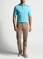 Pilot Mill Cedar Stripe Polo in Radiant Blue by Peter Millar