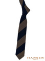 Luxury Navy and Gold Stripe Woven Silk Grenadine Tie by Hansen 1902