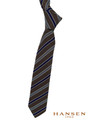Luxury Brown, Blue and Light Blue Stripe Woven Silk Tie by Hansen 1902