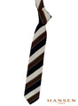 Luxury Navy, Brown and Cream Stripe Woven Silk Cotton Tie by Hansen 1902