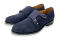 Charleston Double Monk in Blue Slate Suede By Armin Oehler