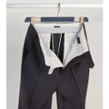 'Todd' Flat Front Luxury 120's Wool Serge Pant Size 40X27 with Plain Bottom in Charcoal by Zanella