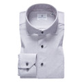 4Flex Jersey Cotton Modern Fit Stretch Knit Shirt with Spread Collar in Light Grey Solid by Emanuel Berg.