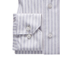 4Flex Jersey Cotton Modern Fit Stretch Knit Shirt with Spread Collar in Light Grey Stripe by Emanuel Berg