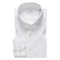 4Flex Jersey Cotton Modern Fit Stretch Knit Shirt with Spread Collar in White by Emanuel Berg