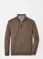 Autumn Crest Suede Trim Quarter-Zip in Birch by Peter Millar