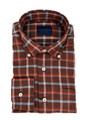 Luxe Brushed Flannel Twill Sport Shirt in Brown by Calder Carmel