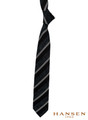 Luxury Grey, Navy and Brown Stripe Woven Silk and Wool Tie by Hansen 1902