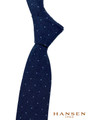 Luxury Navy and Light Blue Dot Woven Silk Tie by Hansen 1902