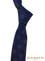 Luxury Blue and Brown Medallion Woven Silk Tie by Hansen 1902