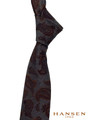 Luxury Grey and Brown Paisley Woven Silk Tie by Hansen 1902