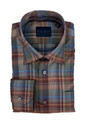 Ultimate Luxe Twill Plaid Sport Shirt in Persimmon by Calder Carmel