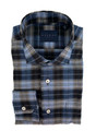 Luxe Brushed Flannel Twill Sport Shirt in Midnight by Calder Carmel