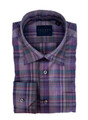 Ultimate Luxe Twill Plaid Sport Shirt in Plum by Calder Carmel