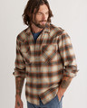 Wyatt Snap-Front Plaid Shirt in Ochre, Navy and Gold Plaid by Pendleton